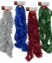 Kerstboom kerstversiering tinsel zilver 500 x 5 cm