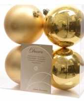 Kerstboom versiering kerstballen mix 10 cm goud 8 stuks