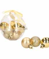 Kerstboom versiering mini kerstballetjes 3 cm 12 x classic gold