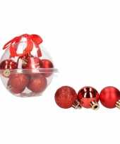 Kerstboom versiering mini kerstballetjes 3 cm 12 x classic red