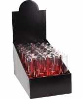 Kerstboom versiering piek rood glanzend 21 cm glas