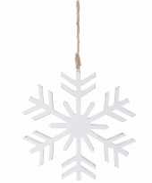Kerstboom versiering witte sneeuwvlok hanger 20 cm