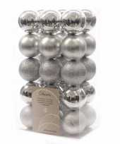 Kerstboomversiering zilveren ballen 6 cm 10082160