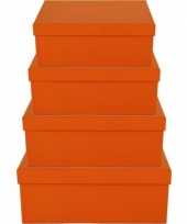 Kerstversiering kadodoosje cadeaudoosje oranje 15 cm