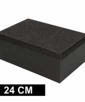 Kerstversiering kadodoosje cadeaudoosje zwart glitter 24 cm