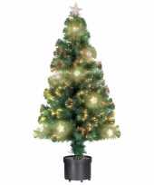 Kleine kunst kerstboom met verlichting en versiering 60 cm