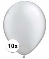 Metallic zilveren versiering ballonnen 10 stuks