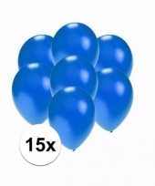 Mini metallic blauwe versiering ballonnen 15 stuks