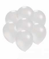 Mini metallic witte versiering ballonnen 75 stuks