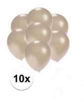 Mini metallic zilveren versiering ballonnen 10 stuks