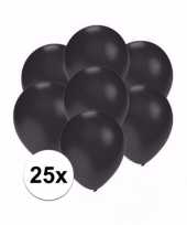 Mini metallic zwarte versiering ballonnen 25 stuks