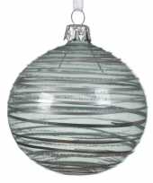Mintgroene kerstversiering transparante kerstballen van glas 8cm