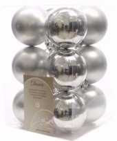 Mystic christmas kerstboom versiering kerstballen zilver 12 x