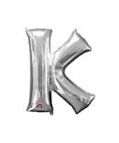 Naam versiering zilveren letter ballon k
