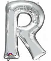 Naam versiering zilveren letter ballon r