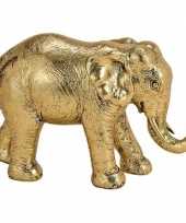 Olifant dieren beeldje goud 18 cm woonversiering