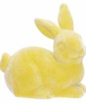 Paashaas konijn versiering figuur beeld geel 9 cm
