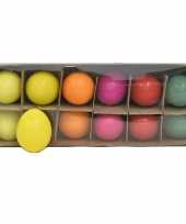 Paasversiering kippen eieren gekleurd 12 stuks