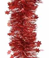 Rode glitter kerstslingers 10 cm breed x 270 cm kerstversiering