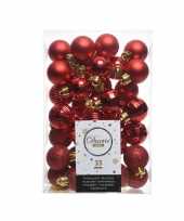 Rode kerstversiering kerstballenset 33 stuks