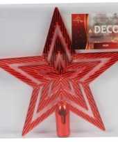 Rode ster piek kerstboomversiering 21 cm