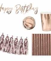 Rose gouden feest versiering pakket 6 pers