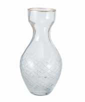 Stijlvolle glazen kleine versieringve bloemenvaas in het transparant glas van 15 x 7 cm