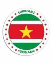 Suriname sticker rond 14 8 cm landen versiering