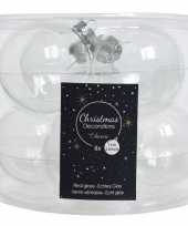 Transparante kerstversiering kerstballen 16 stuks glas 7 cm