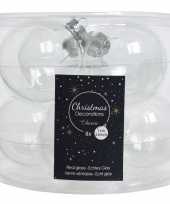 Transparante kerstversiering kerstballen glas 7 cm