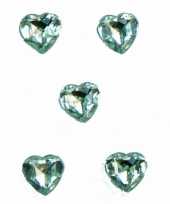 Transparante versiering hartjes diamanten 20 stuks van 1 cm