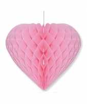 Valentijnsdag versiering hart lichtroze 40 x 44 cm