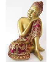 Versiering boeddha beeldje goud 19 cm