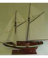 Versiering houten model tweemaster zeilschip 74 cm