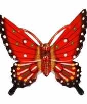 Versiering vlinder rood 11 cm kunststof