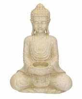 Versiering waxine houder beeld boeddha 27 cm