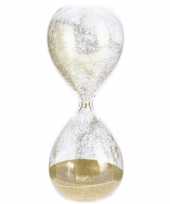 Versiering zandloper fijne gouden glitters 20 cm
