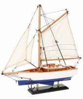 Versiering zeilboot model jacht blauw wit 23 cm