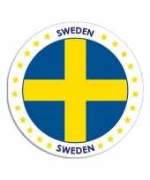 Zweden sticker rond 14 8 cm landen versiering
